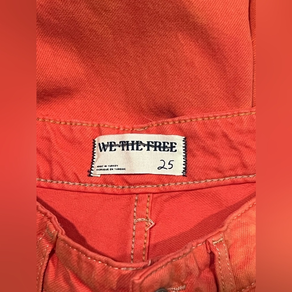 Free People We The Free Waterfalls Baggy Wide Leg Jeans Orange Size 25 - Picture 12 of 16